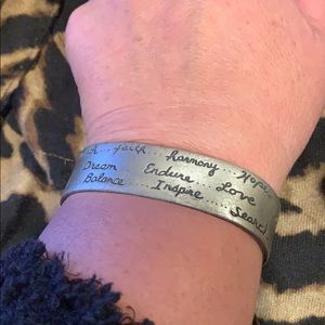 Chico’s silver message cuff bracelet